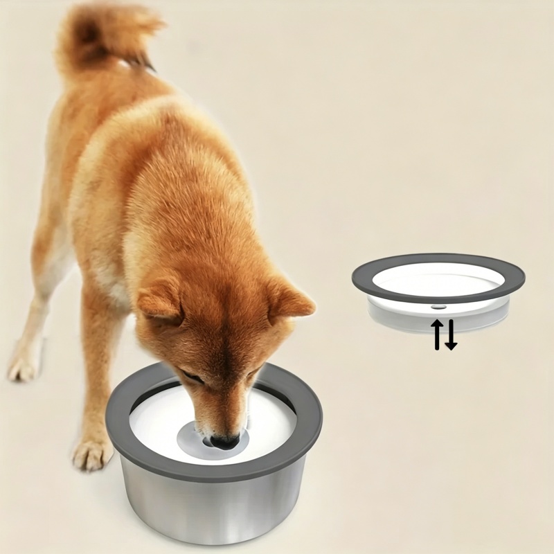 Slow Feeder Dog Bowl - Stainless Steel Dog Water Bowl Anti-Spill