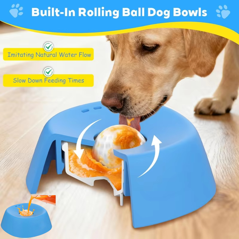 Slow Feeder Dog Bowl - Liquid Slow Dog Bowls Anti-slip Ball-shaped
