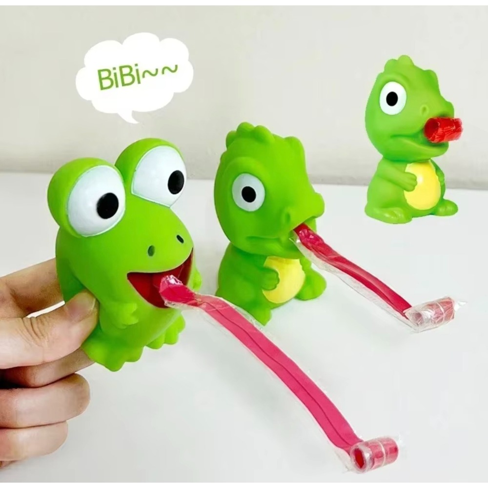 Frog Dinosaur Tongue Out Squee - Interactive Cat Toy ulasan dan harga