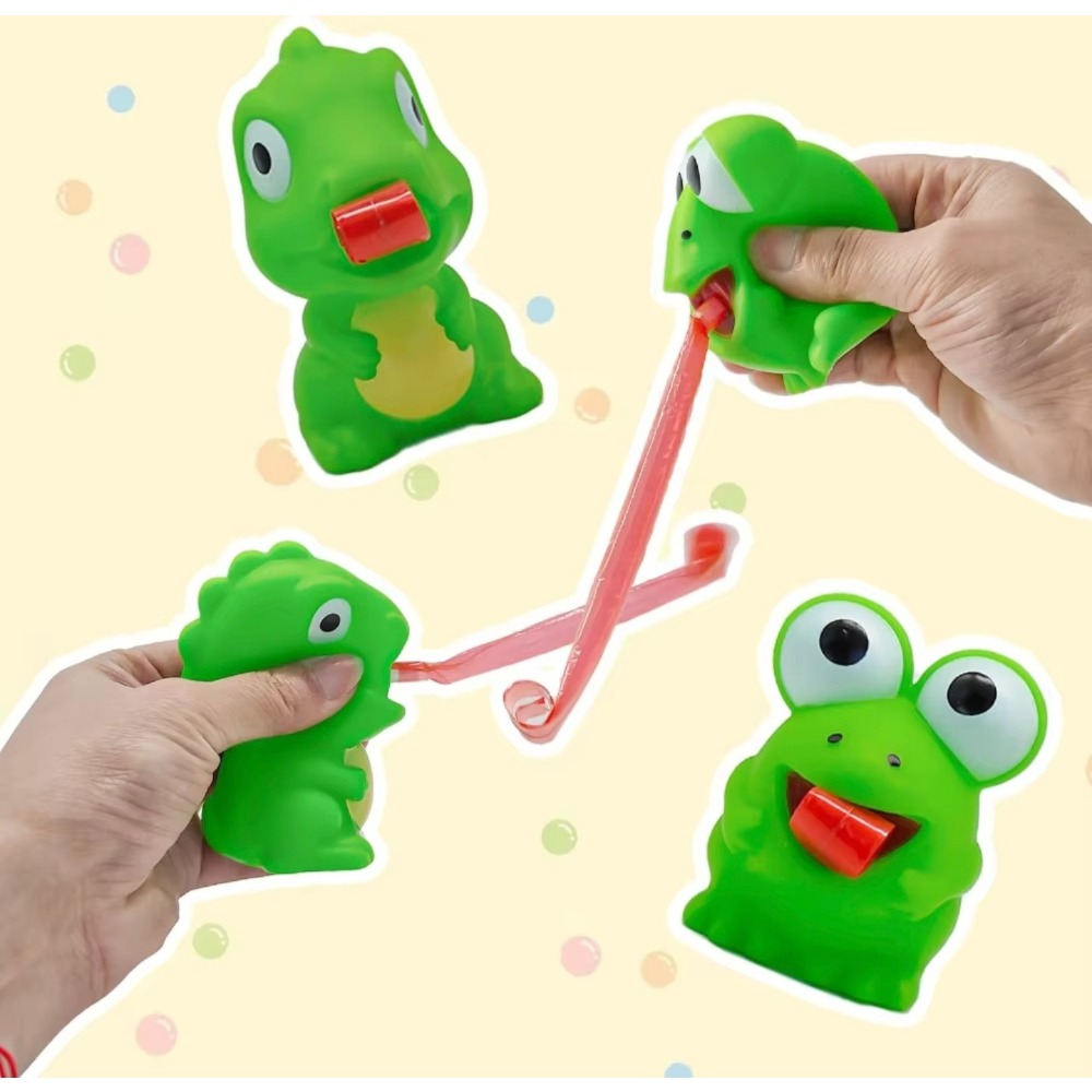 Frog Dinosaur Tongue Out Squee - Interactive Cat Toy ulasan dan harga