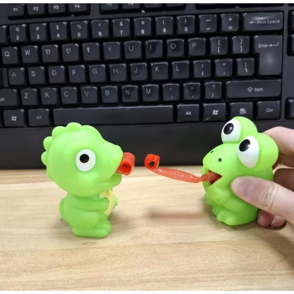 Frog Dinosaur Tongue Out Squee - Interactive Cat Toy ulasan dan harga