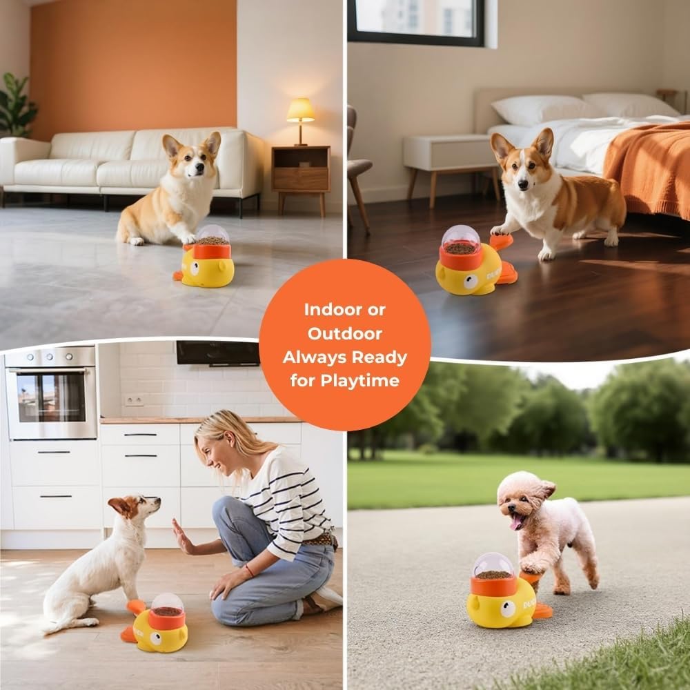 Yellow Duck Pet Snack Dispense - Slow Feeder Dog Bowl ulasan dan harga