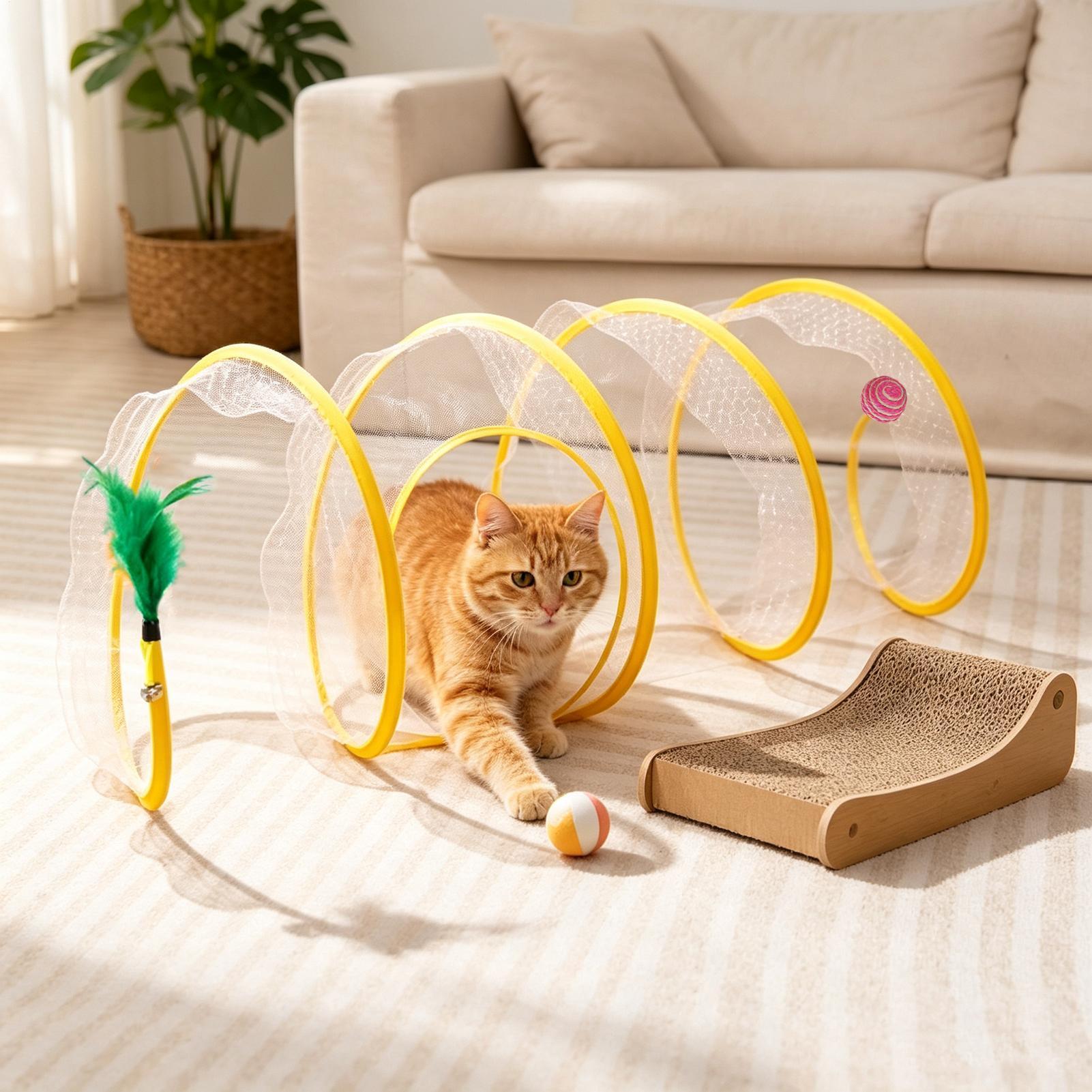 Spiral Tunnel Cat Toy Foldable - Interactive Cat Toy ulasan dan harga