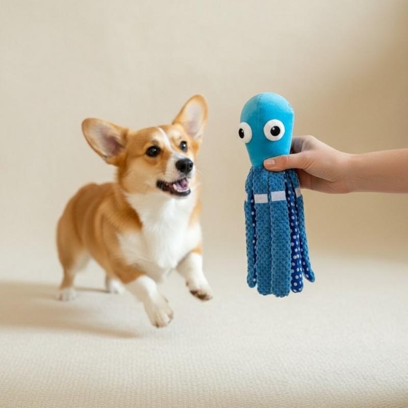 Octopus Squeaky Pet Toy Odor-F - Interactive Cat Toy ulasan dan harga