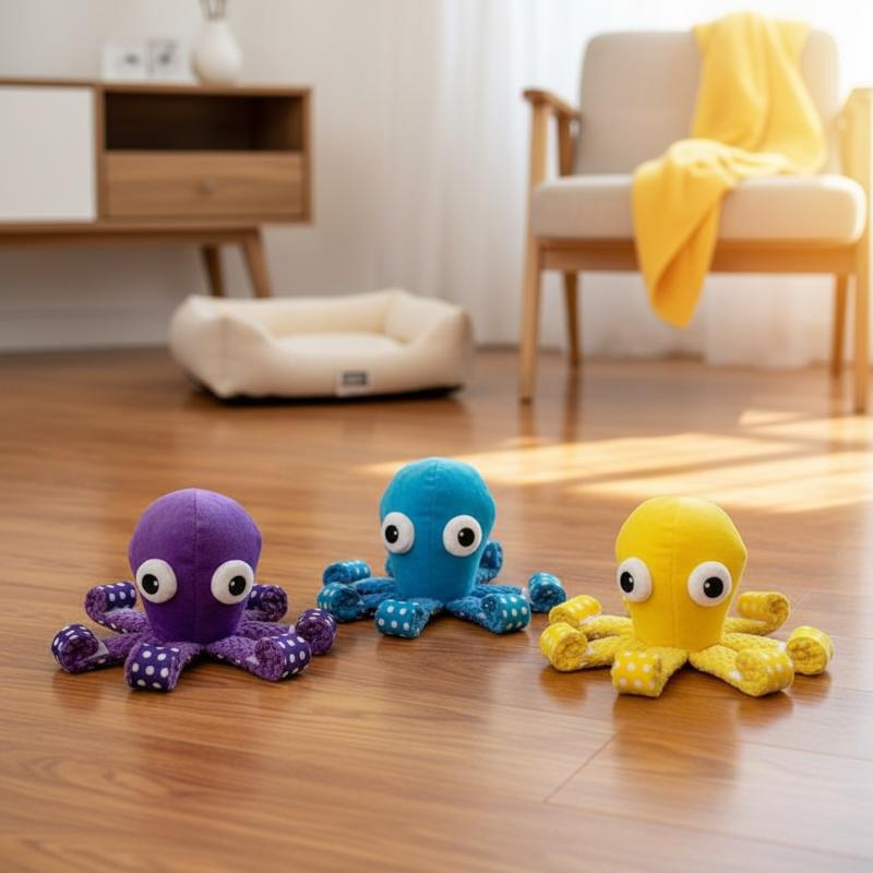 Octopus Squeaky Pet Toy Odor-F - Interactive Cat Toy ulasan dan harga