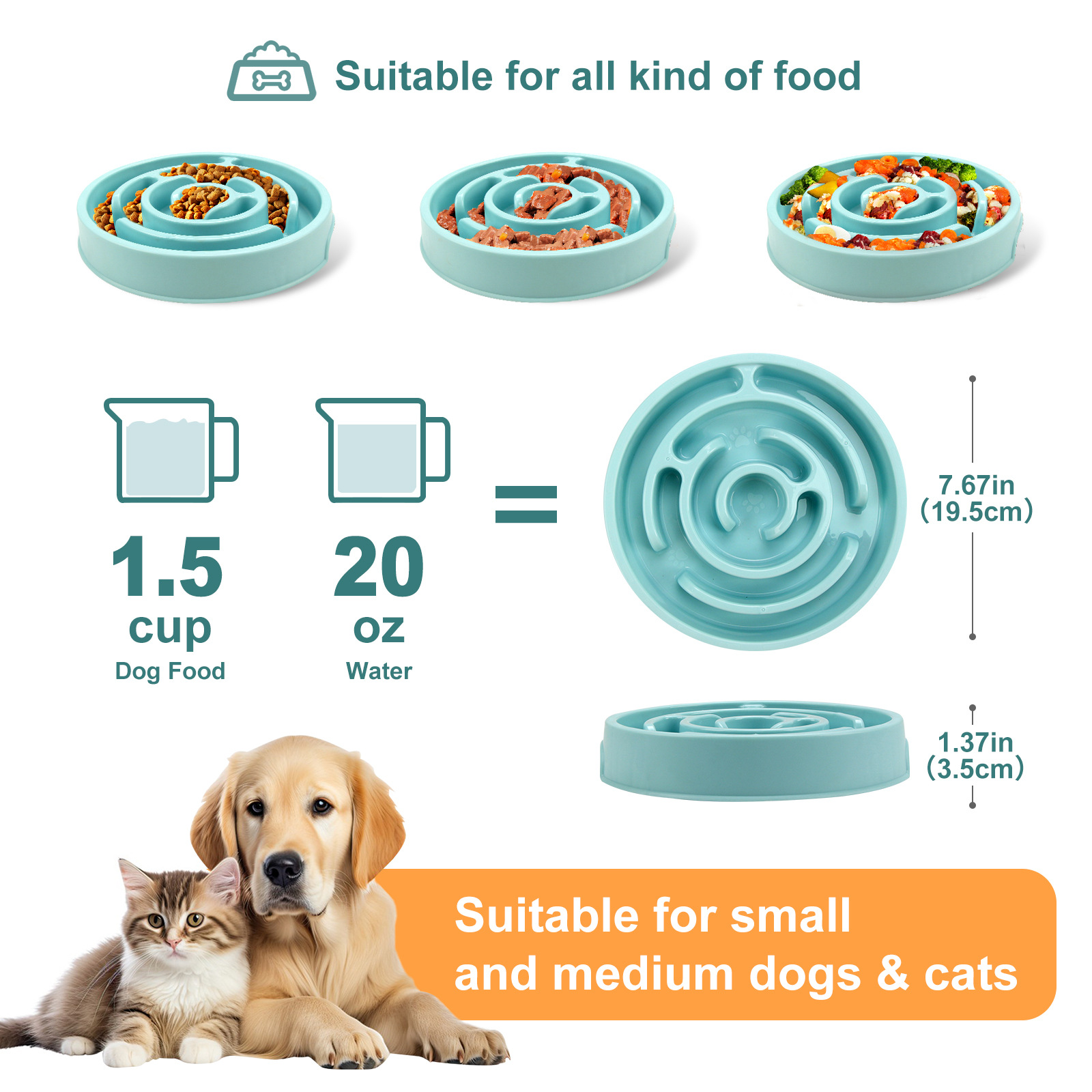 Pet Slow Food Bowl - Non slip  - Slow Feeder Dog Bowl ulasan dan harga