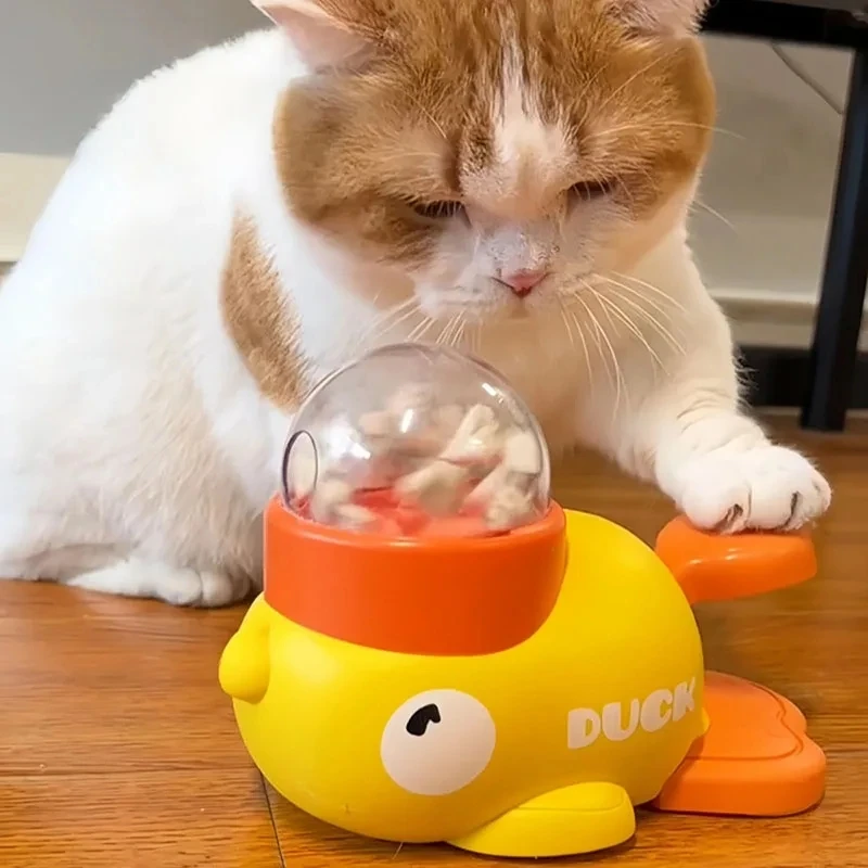 Yellow Duck-Shaped Interactive - Interactive Cat Toy ulasan dan harga