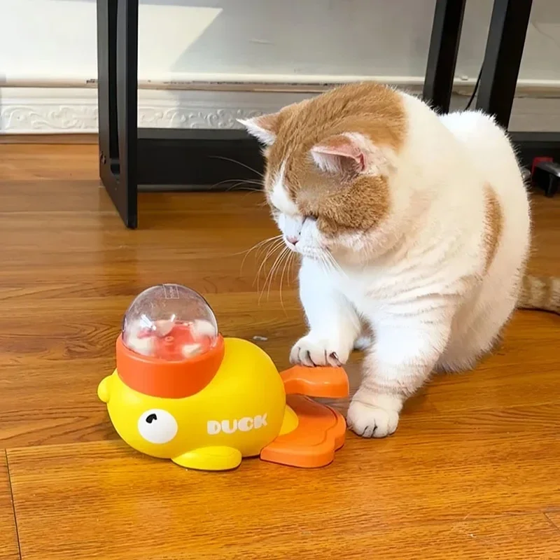 Yellow Duck-Shaped Interactive - Interactive Cat Toy ulasan dan harga